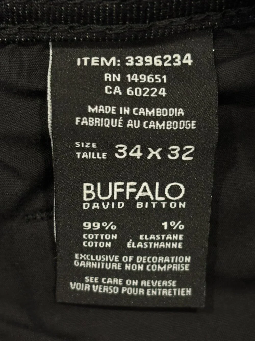 Buffalo David Bitton Jack Jeans Mens 34 x 32 Slim Fit Straight Dark Wash Denim - Picture 13 of 14